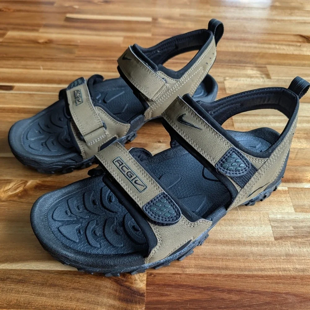 Vintage Nike ACG Air Deschutz Sandals Men's Size 10 Brown Black Blue